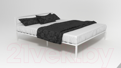 Двуспальная кровать Князев Мебель Берта БА.160.190.Б (белый муар)