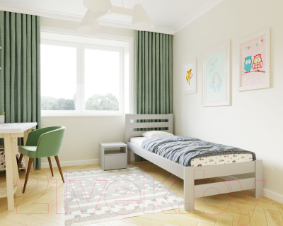 Полуторная кровать БАМА Массив Палермо 120x200 ольха (серый)