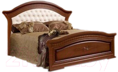 Двуспальная кровать ФорестДекоГрупп Любава 160 / СП 007-05 (темный) - фото