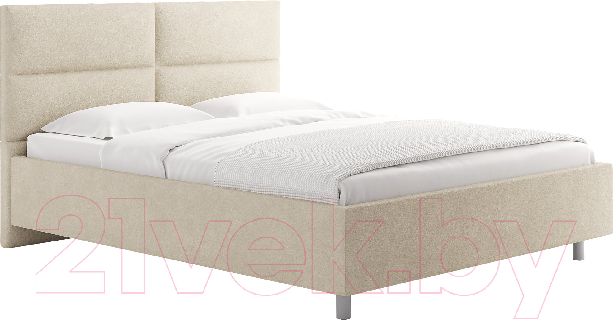 Каркас кровати Сонум Omega 160x200 (замша кремовый) - фото