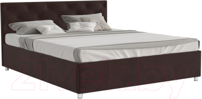 Двуспальная кровать Mebel-Ars Классик 160 (велюр шоколад/НВ-178/16) - фото