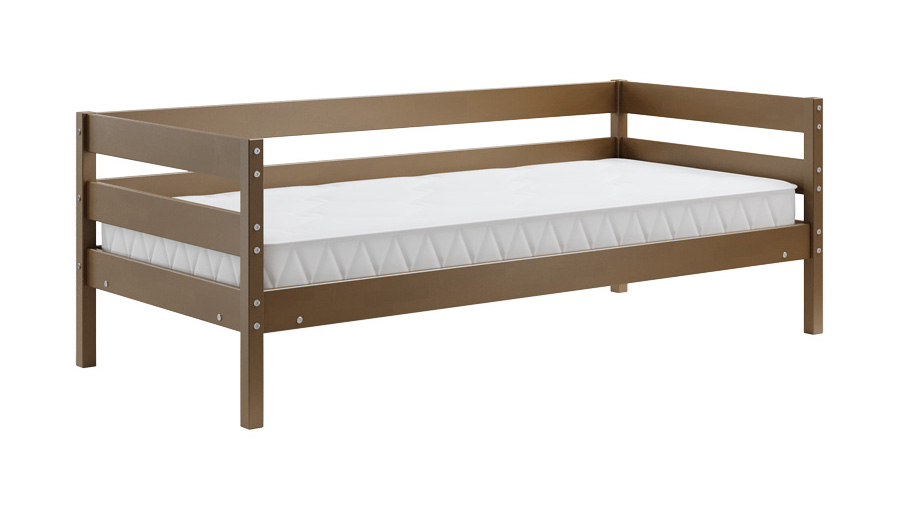 Кровать-тахта Домаклево Мечта 5 90x200 (береза/коричневый) - фото