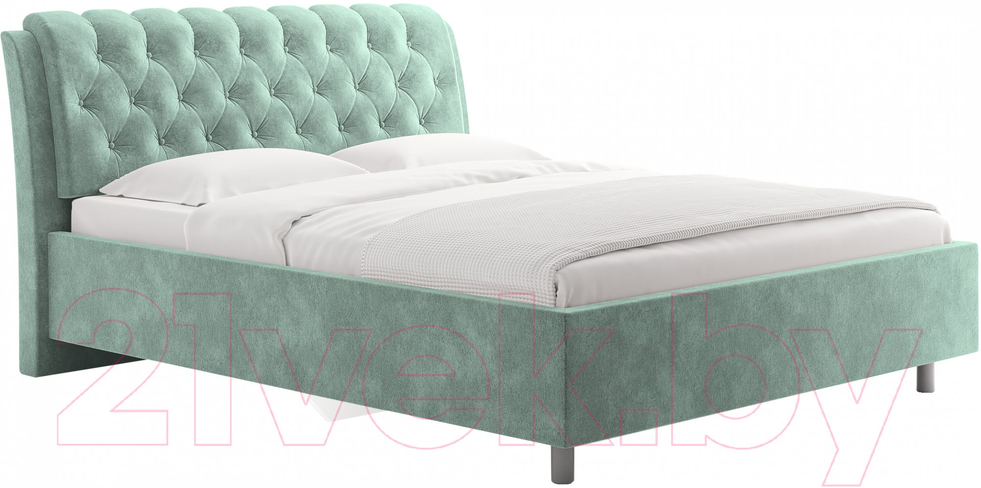 Каркас кровати Сонум Olivia 90x200 (микровелюр селадон) - фото