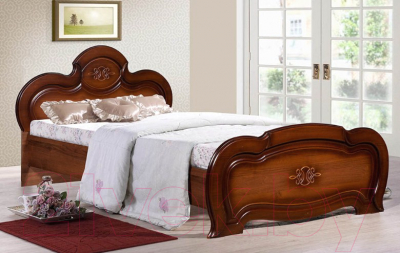 Полуторная кровать ФорестДекоГрупп Щара 120 / СП002-07 (орех)