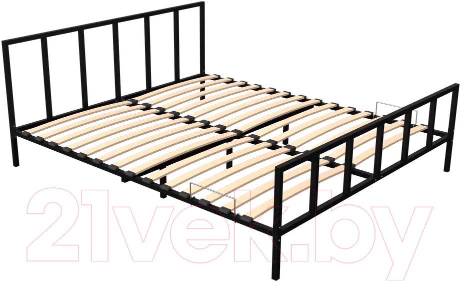 Полуторная кровать Askona Остин 160x200 (черный) - фото