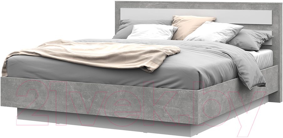 Каркас кровати Стендмебель Денвер КР 03 180x200 (белый/ателье светлое) - фото