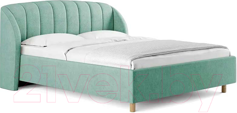 Каркас кровати Сонум Valencia 200x200 (микровелюр селадон) - фото