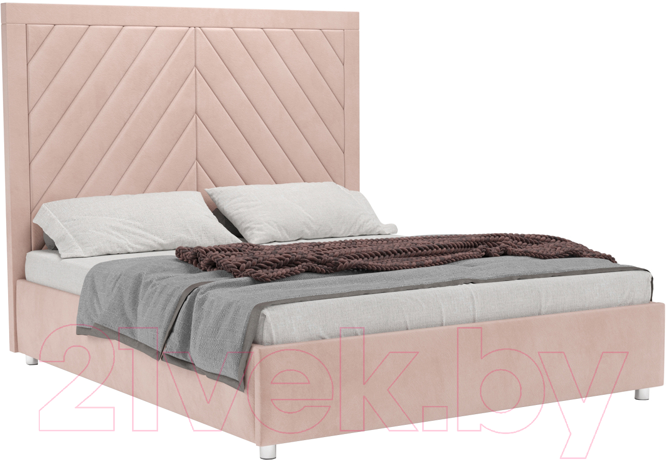 Двуспальная кровать Mebel-Ars Мишель 160 (кордрой бежевый) - фото