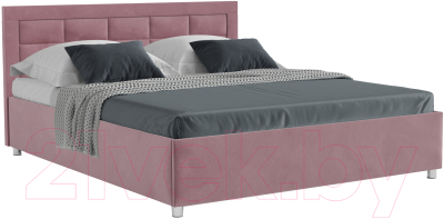 Полуторная кровать Mebel-Ars Версаль 140 (велюр пудра/НВ-178/18) - фото