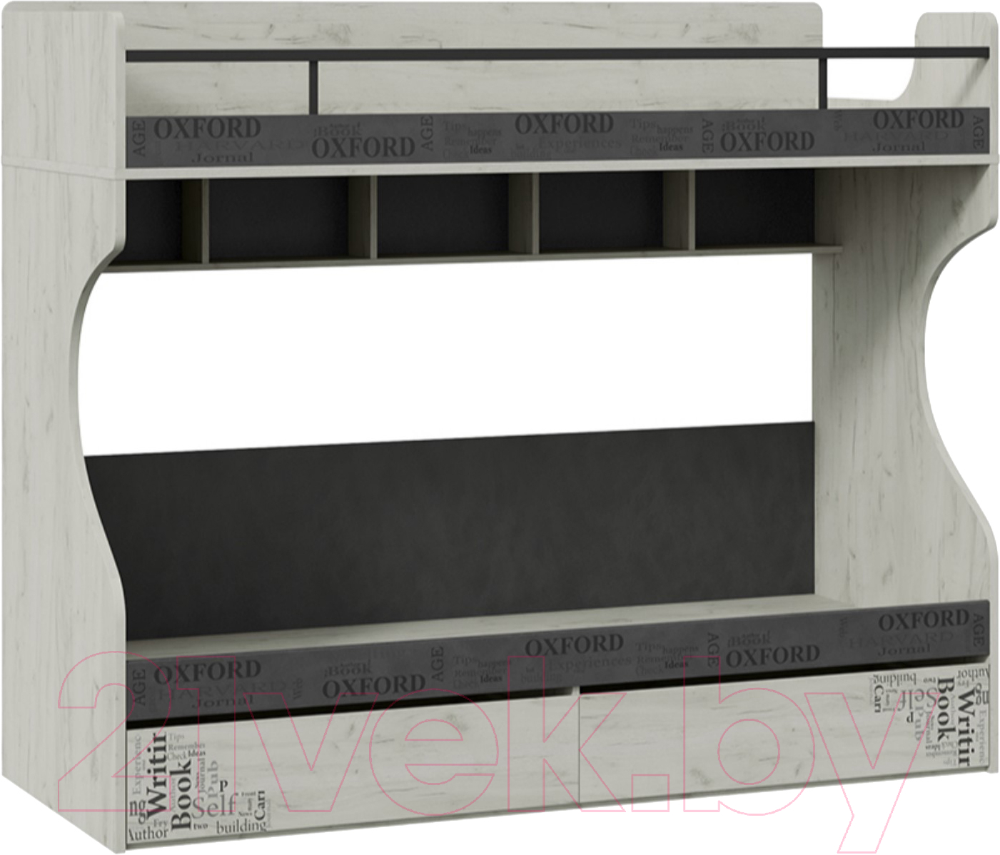 Двухъярусная кровать ТриЯ Оксфорд-2 ТД-399.11.01 (матера/дуб крафт белый с рисунком) - фото