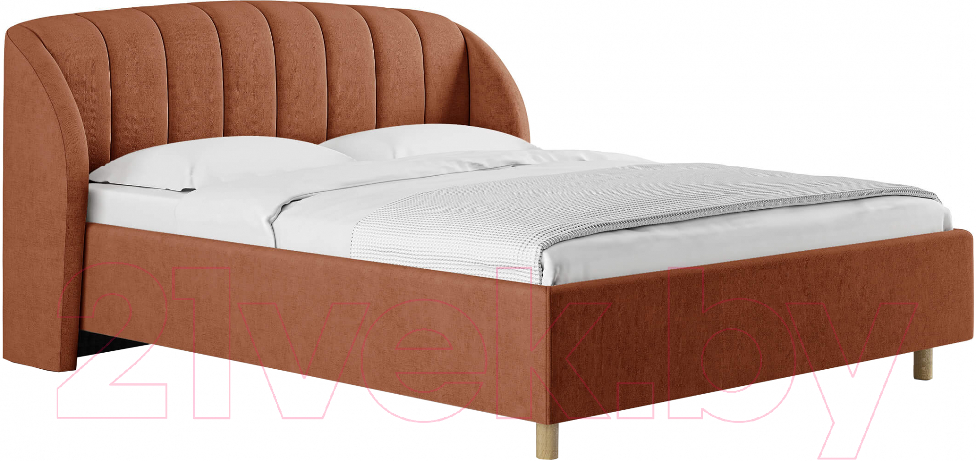 Каркас кровати Сонум Valencia 180x200 (микровелюр терракотовый) - фото