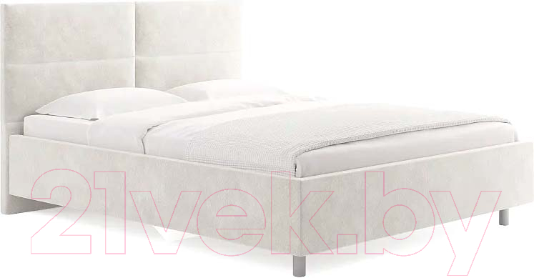 Каркас кровати Сонум Omega 200x200 (микровелюр белый) - фото