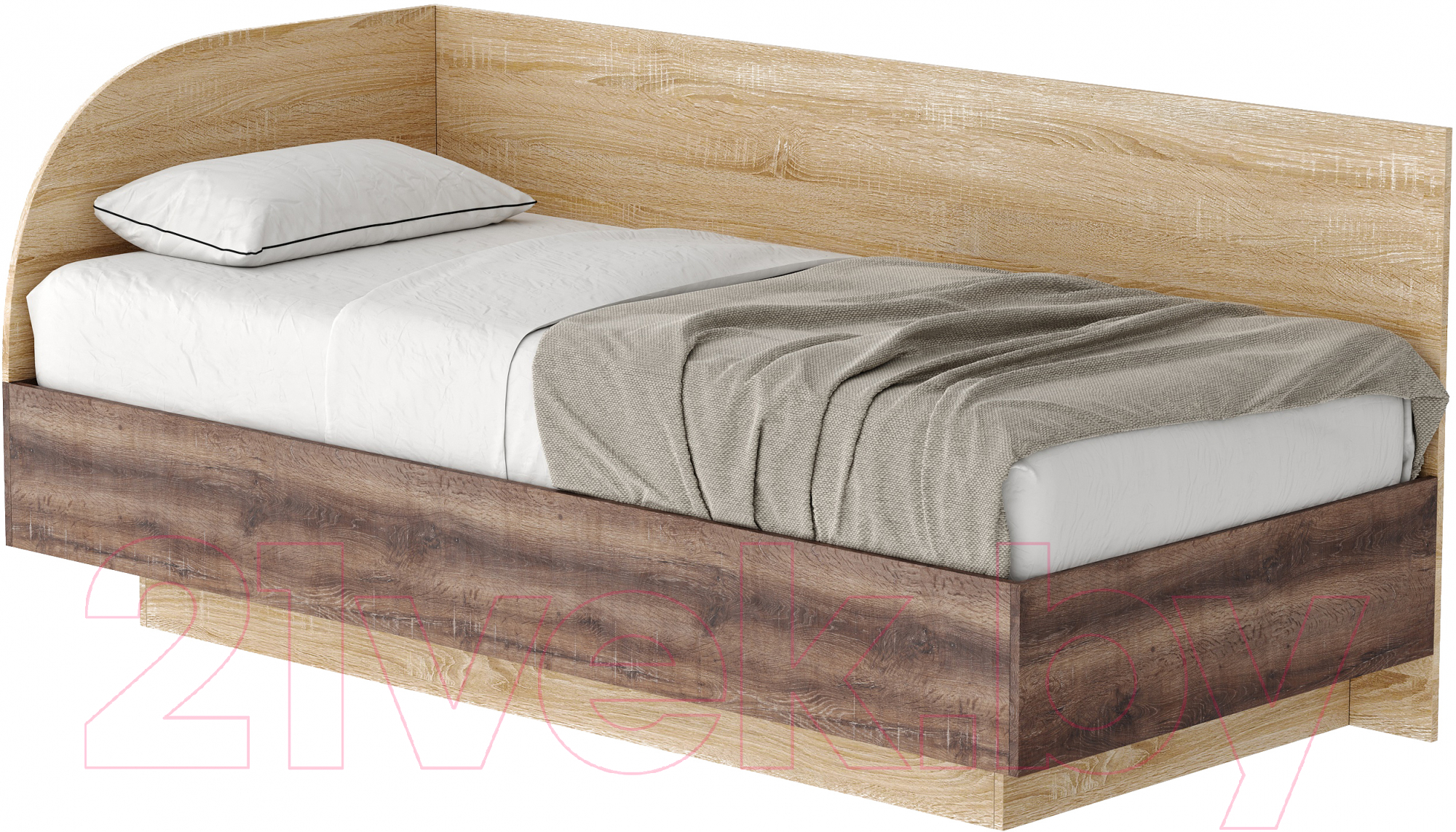 Кровать-тахта Памир Соната КРС-900 (дуб сонома/сакраменто) - фото