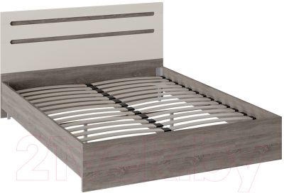 Двуспальная кровать ТриЯ Фьюжн ТД-260.01.03 160x200 (бежевый/дуб сонома трюфель) - фото
