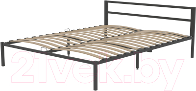 Полуторная кровать Князев Мебель Берта БА.120.190.Ч (черный муар) - фото