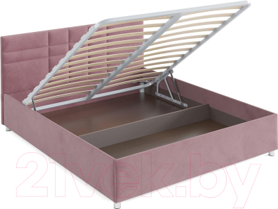 Двуспальная кровать Mebel-Ars Нью-Йорк 160 (велюр пудра/НВ-178/18)