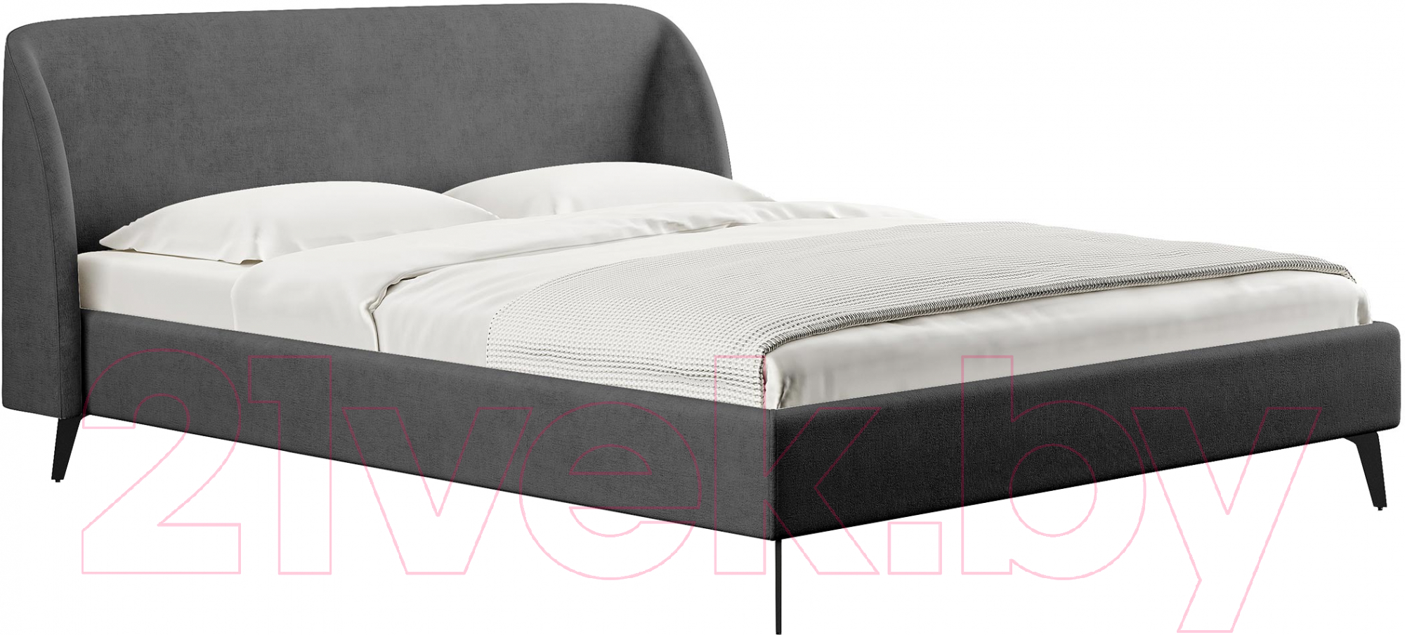Каркас кровати Сонум Rosa 160x200 (микровелюр серый) - фото