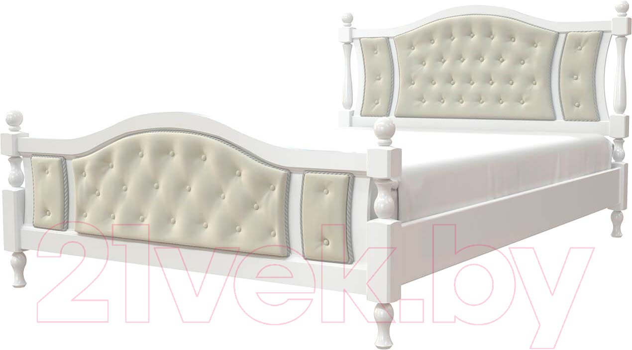 Каркас кровати Bravo Мебель Жасмин 160x200 (белый античный) - фото