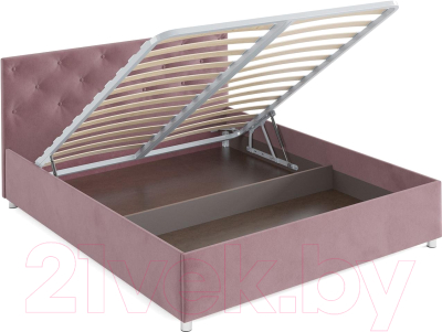 Полуторная кровать Mebel-Ars Классик 140 (велюр пудра/НВ-178/18)