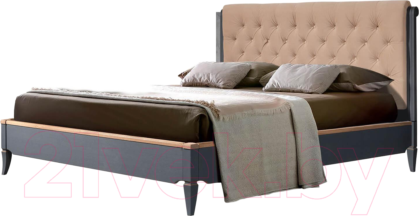 Двуспальная кровать Гомельдрев Тельма ГМ 6581-10 160x200 Дуб (Helena-1/капри/натуральный дуб) - фото