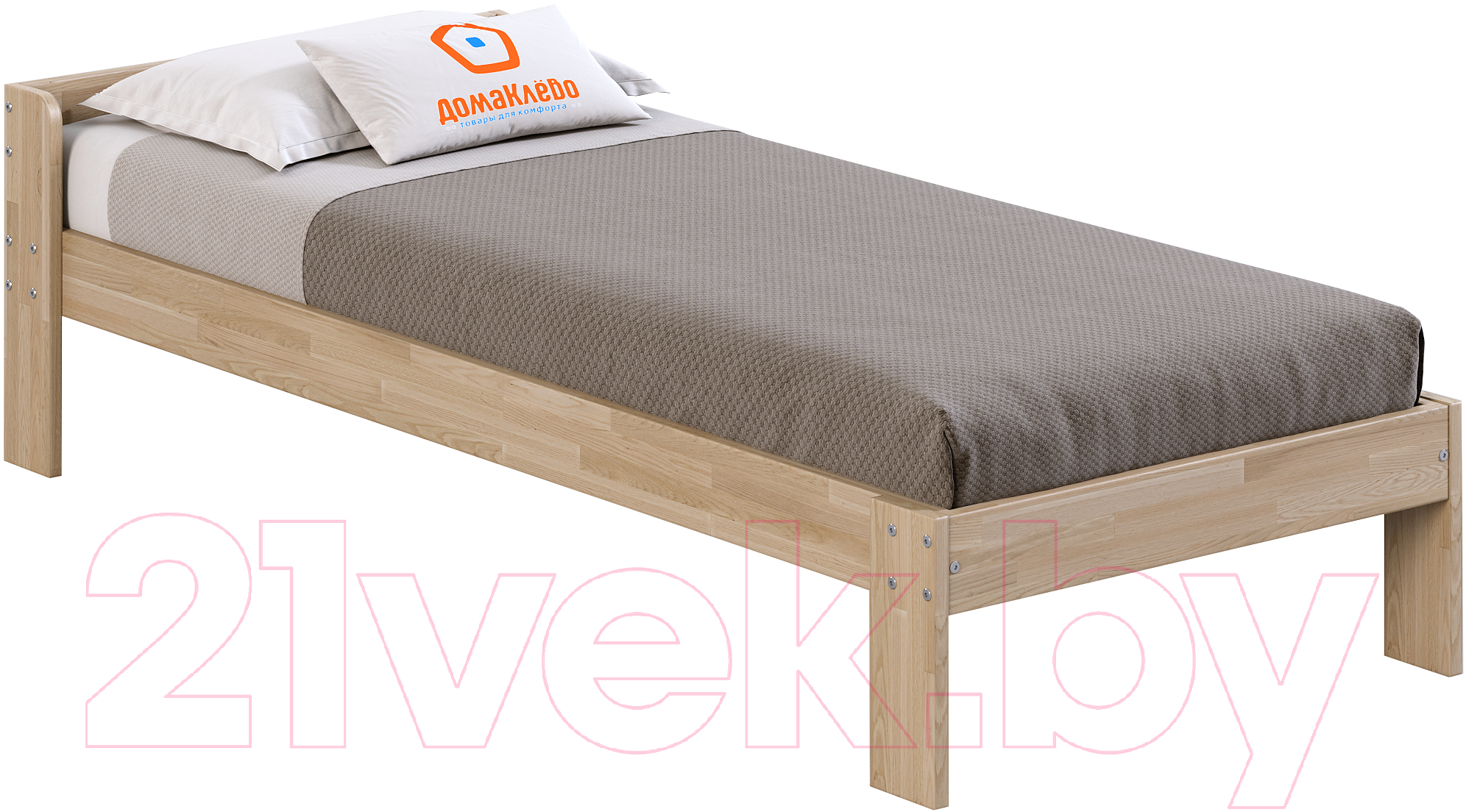 Односпальная кровать Домаклево Маруся 80x200 (сосна/натуральный) - фото