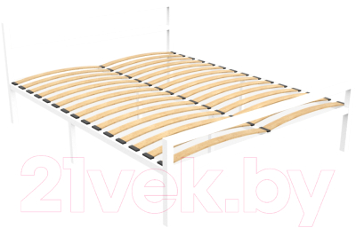 Полуторная кровать Князев Мебель Наргиз НЗ.120.190.Б (белый муар) - фото