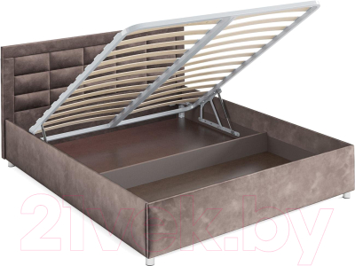 Двуспальная кровать Mebel-Ars Версаль 160 (бархат серо-шоколадный/Star Velvet 60 Coffee)