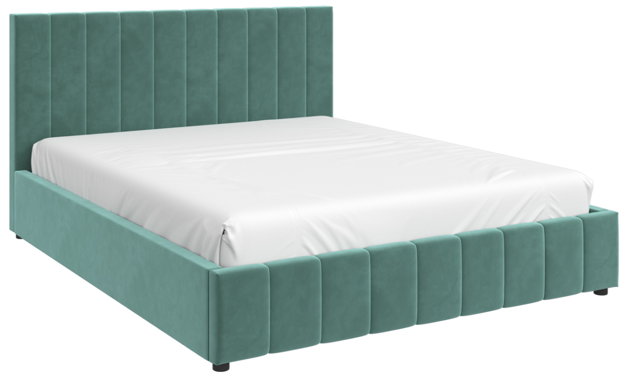 Полуторная кровать Bravo Мебель Нельсон Вертикаль 140x200 с ПМ Стандарт 4 вариант (бирюза) - фото