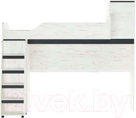 Двухъярусная кровать Памир Гретта (крафт белый/антрацит) - фото