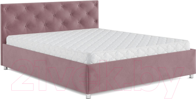 Полуторная кровать Mebel-Ars Классик 140 (велюр пудра/НВ-178/18)