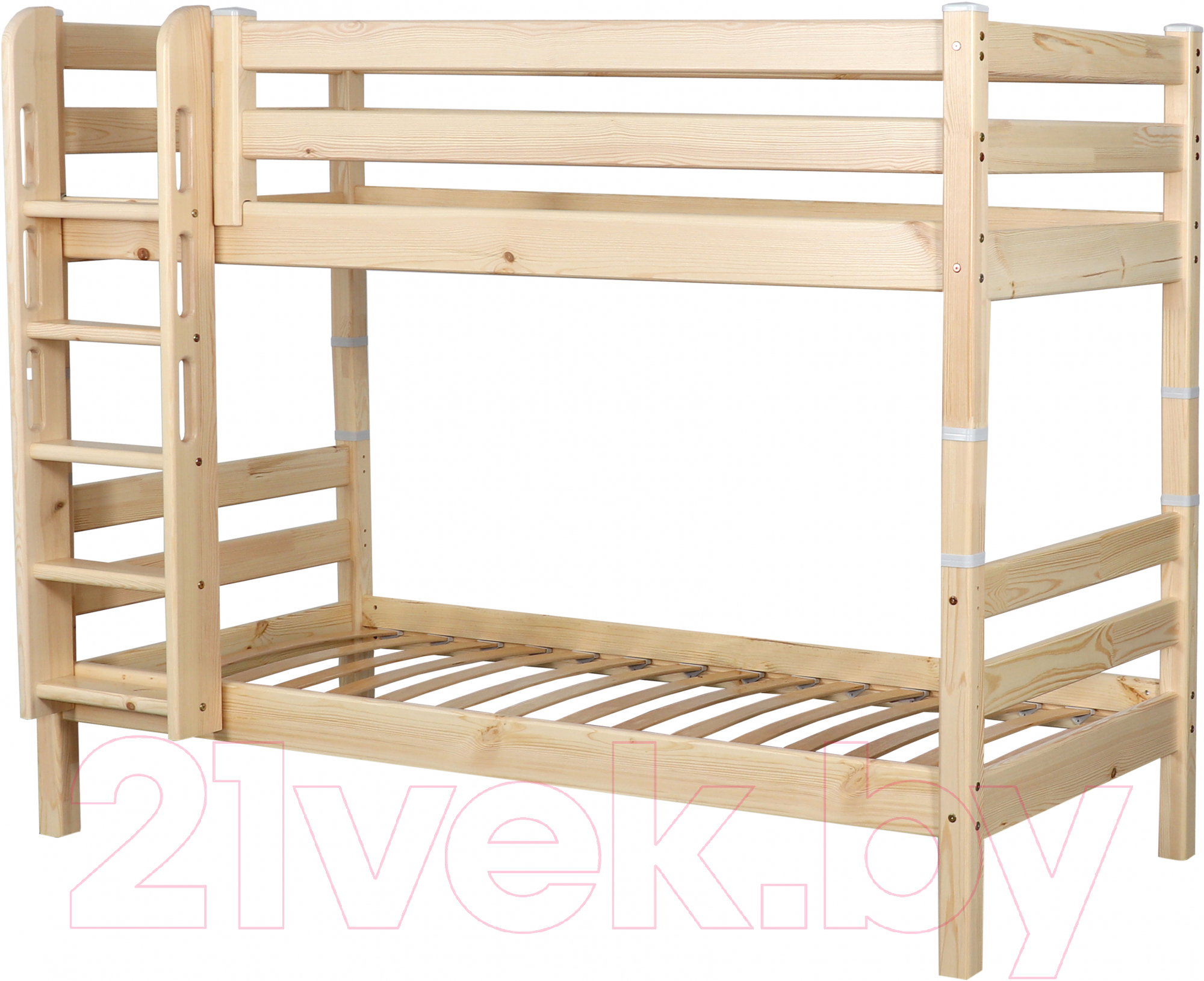 Двухъярусная кровать Мебельград Соня вариант 9 (массив сосны прозрачный лак) - фото