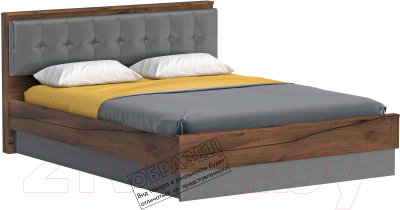 Каркас кровати Мебельград Глазго 160x200 (таксония/пегас грей/графит) - фото