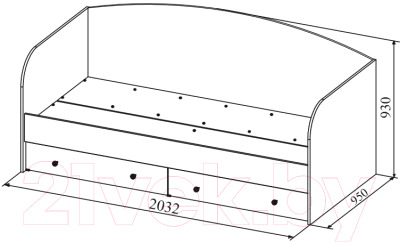 Кровать-тахта ДСВ МС Ki-Ki ДКД 2000.1 модуль (белый)