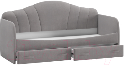 Кровать-тахта ТриЯ Сабрина 900 ТД-307.12.02 (велюр светло-серый)