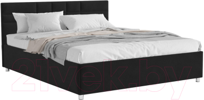 Полуторная кровать Mebel-Ars Нью-Йорк 140 (велюр черный/НВ-178/17) - фото