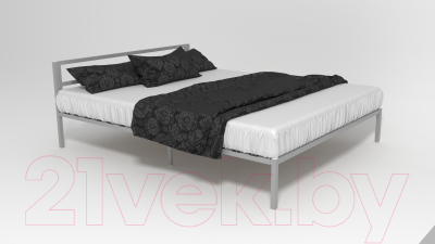 Полуторная кровать Князев Мебель Берта БА.120.190.С (серый муар)