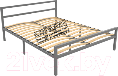Односпальная кровать Князев Мебель Наргиз НЗ.90.190.С (серый муар) - фото