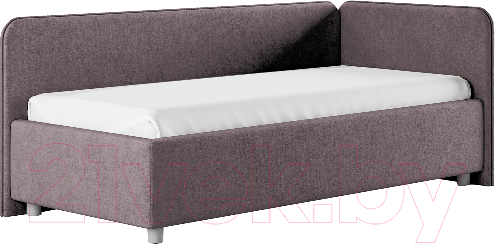 Каркас кровати Сонум Capri R 90x200 (микровелюр кофе) - фото