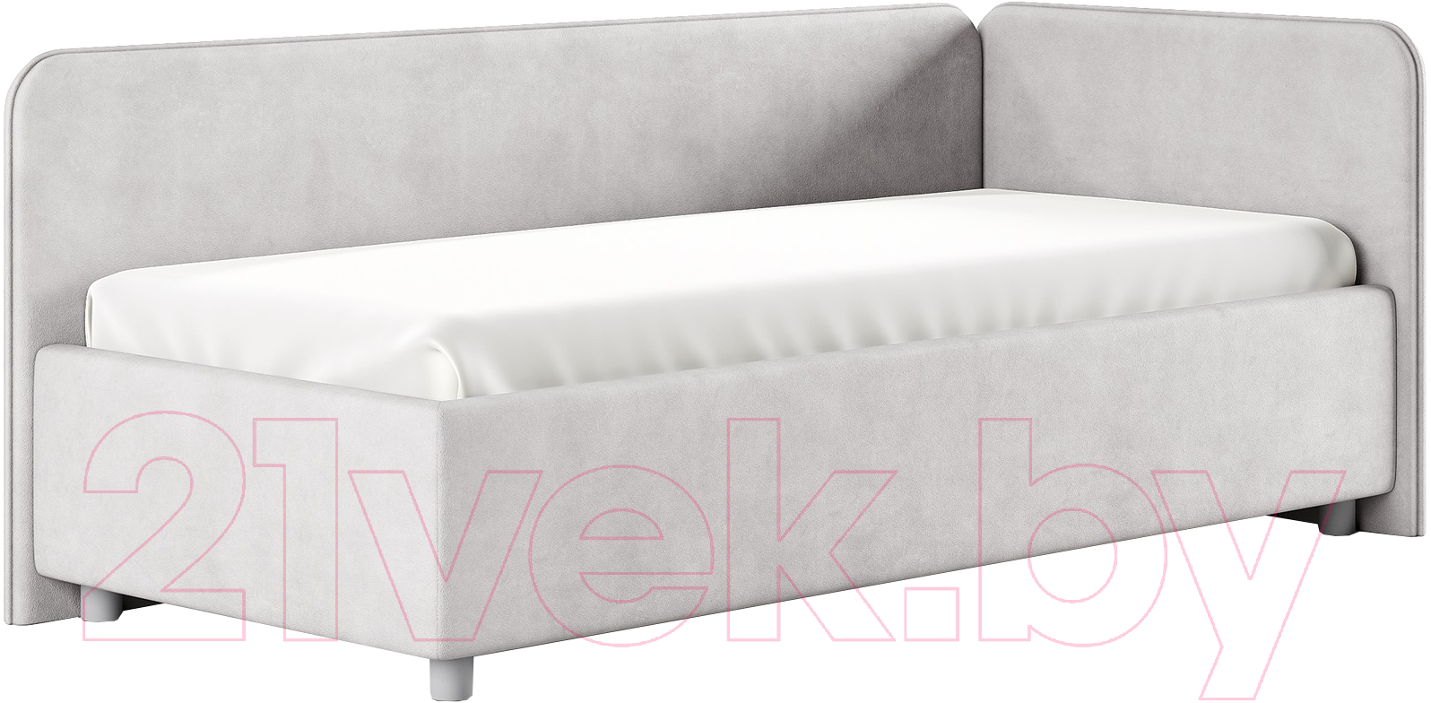Каркас кровати Сонум Capri R 90x200 (замша пепельный) - фото