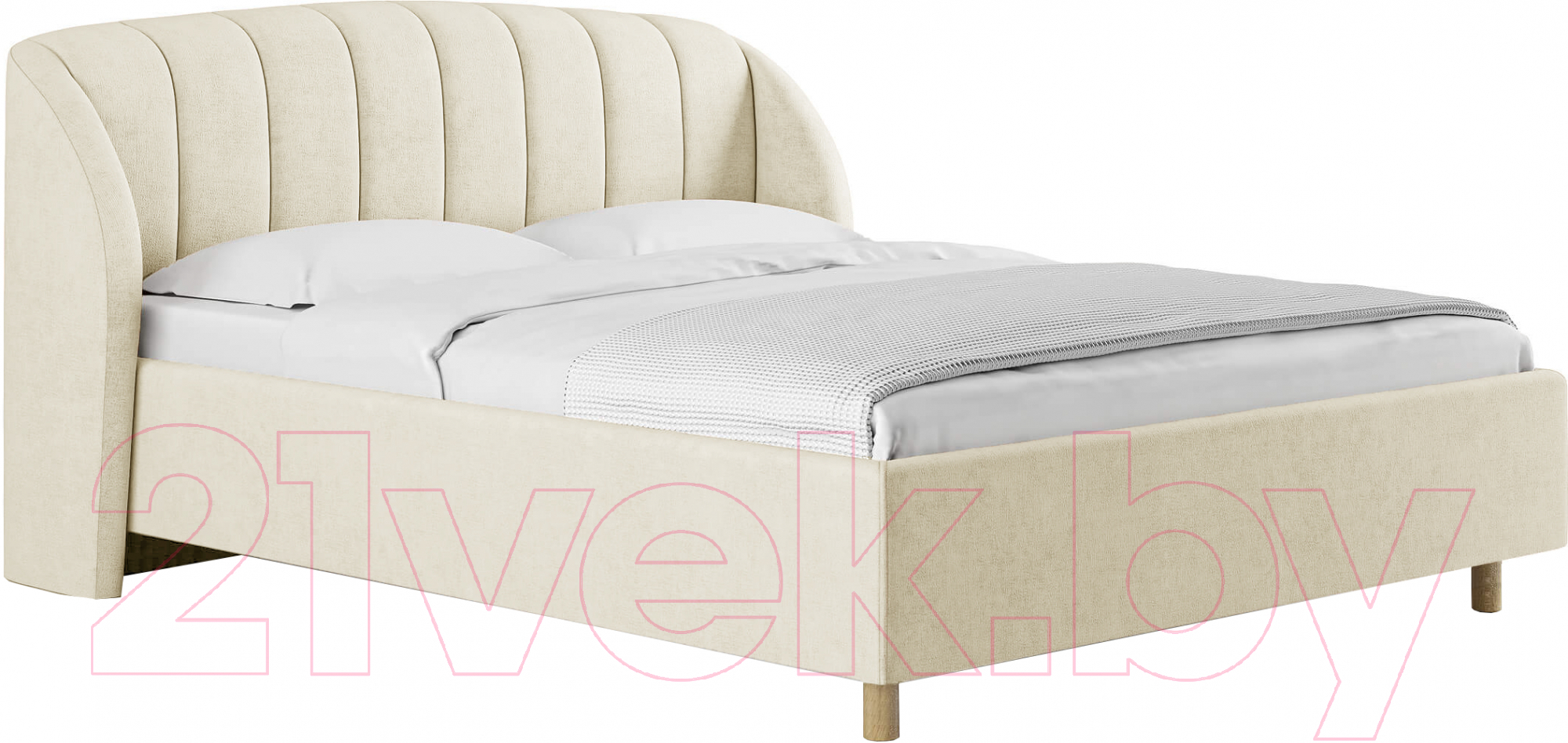 Каркас кровати Сонум Valencia 160x200 (микровелюр бежевый) - фото
