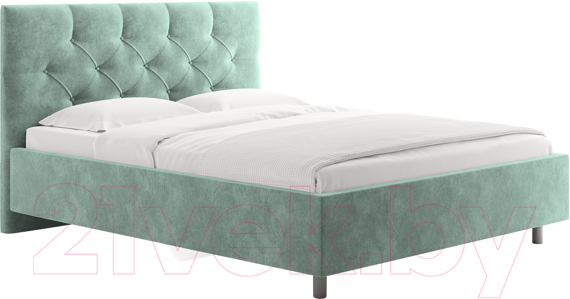 Каркас кровати Сонум Bari 180x200 (микровелюр селадон) - фото