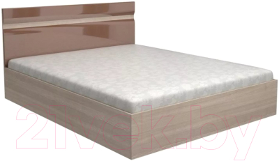 Двуспальная кровать Стендмебель Вегас 160 (кофе с молоком/ясень шимо темный) - фото