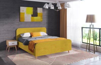 Каркас кровати Мебельград Сиерра Стандарт 160x200 (торонто горчица)