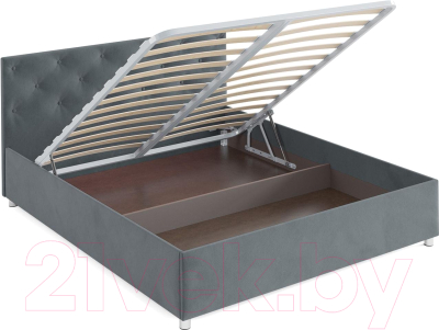 Полуторная кровать Mebel-Ars Классик 140 (велюр серо-синий/НВ-178/26)