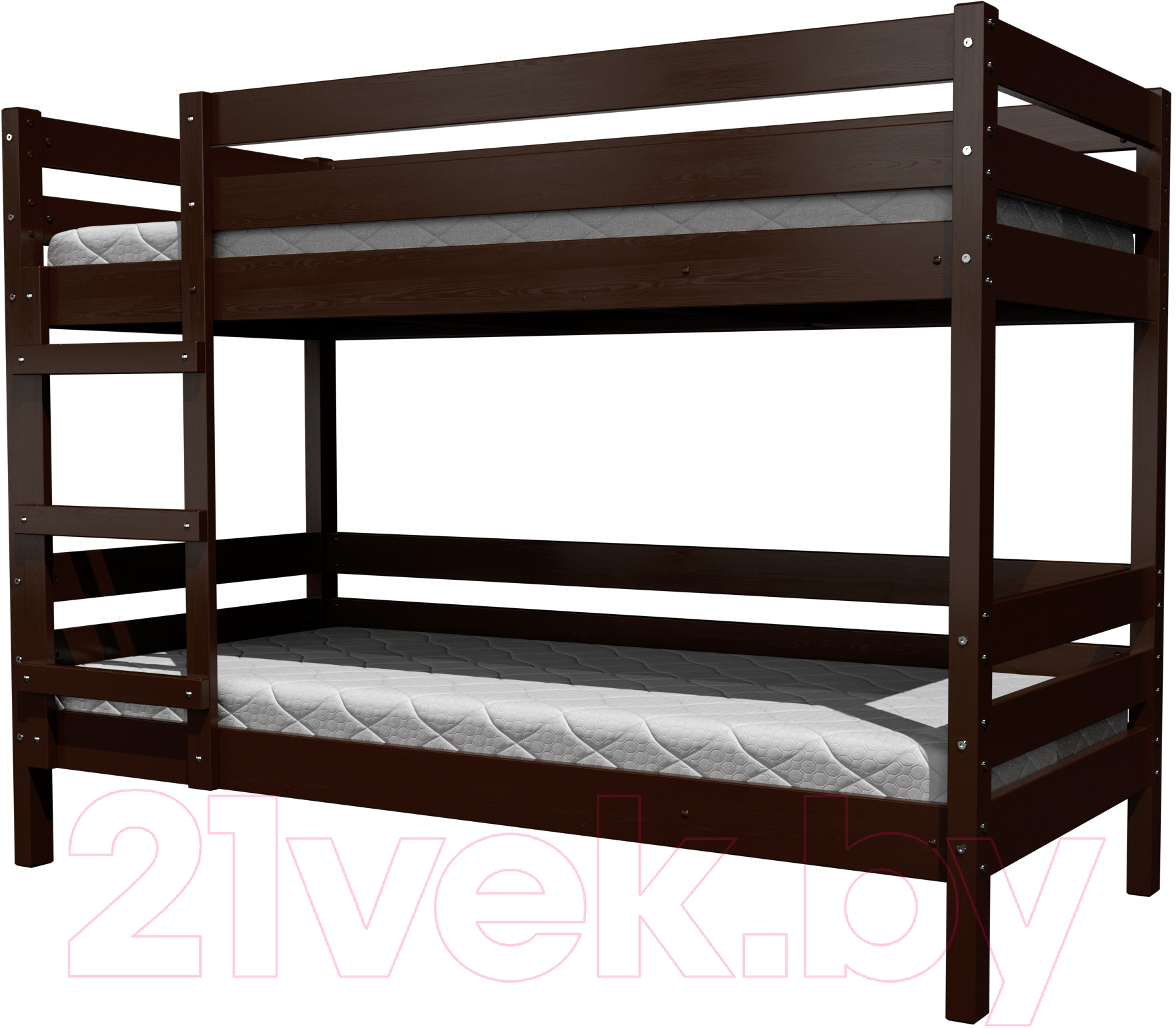 Двухъярусная кровать Bravo Мебель Джуниор 90x200 (орех темный) - фото