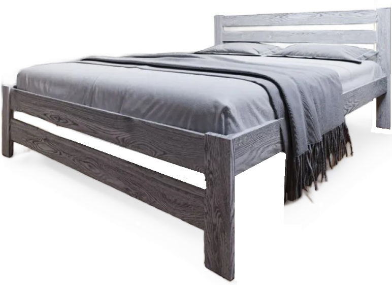 Односпальная кровать БАМА Массив Сафари (90x200, серый/белый) - фото