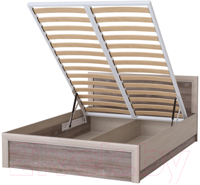 Полуторная кровать Памир Октава с ОО 1400 (дуб клабхаус серый) - фото