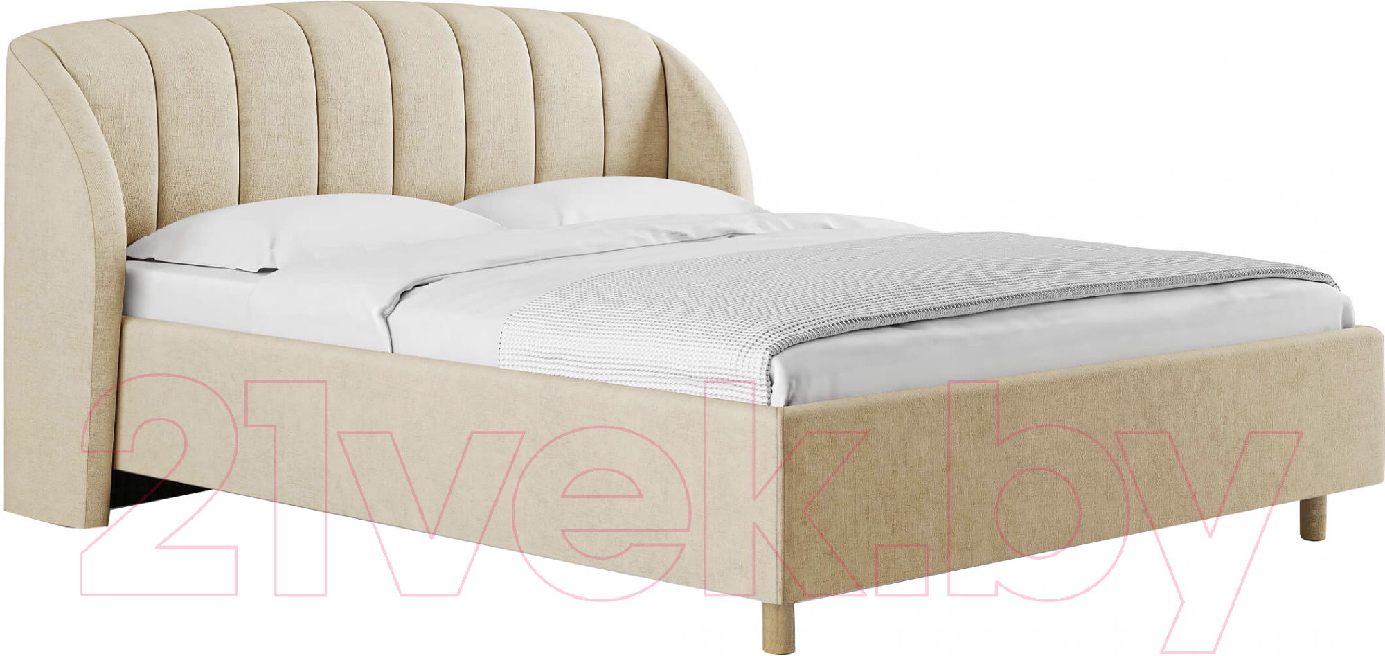 Каркас кровати Сонум Valencia 180x200 (микровелюр кремовый) - фото