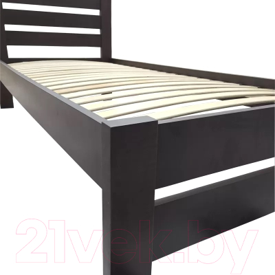 Полуторная кровать БАМА Массив Палермо 120x200 ольха (черный)