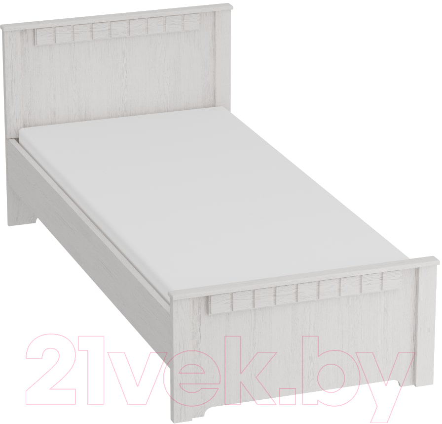 Односпальная кровать Мебельград Прованс с ортопедисческим основанием 90x200 (бодега белая/патина премиум) - фото